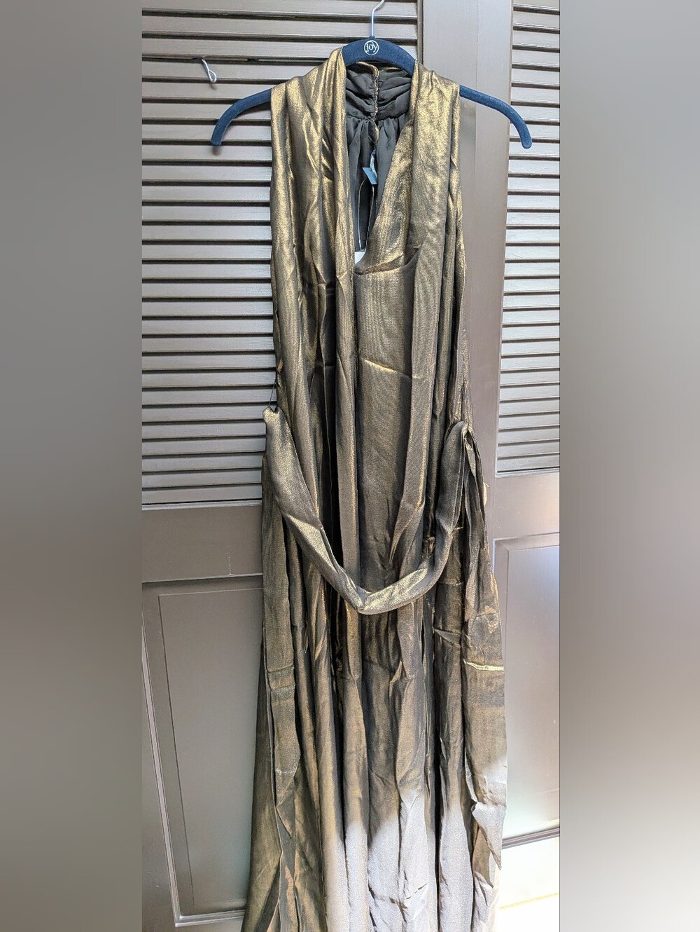 NWT French Connection 2008 Metallic Black Gold Lucky Star Halterneck Dress 0